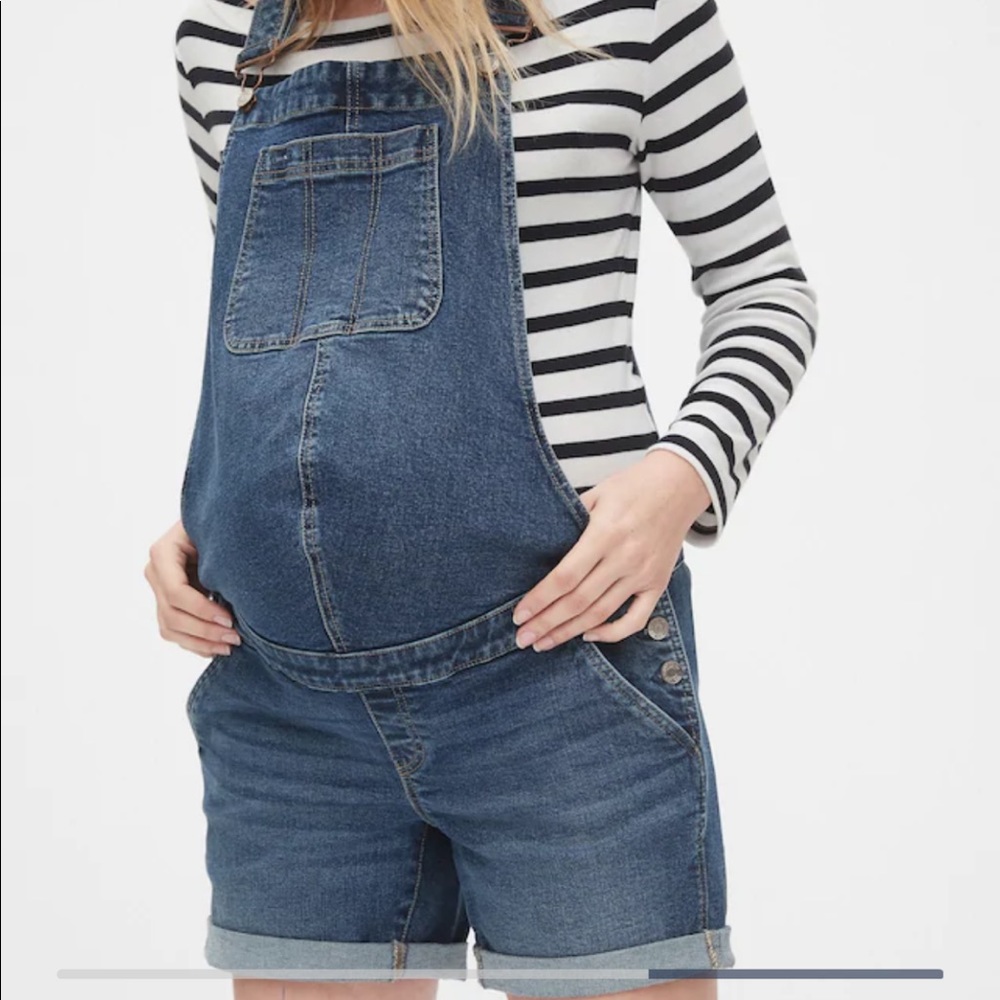 GAP Maternity Denim Short Overalls - M